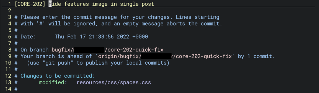 Editor to change the commit message