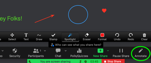 How to Annotate a Shared Screen in Zoom meetings?